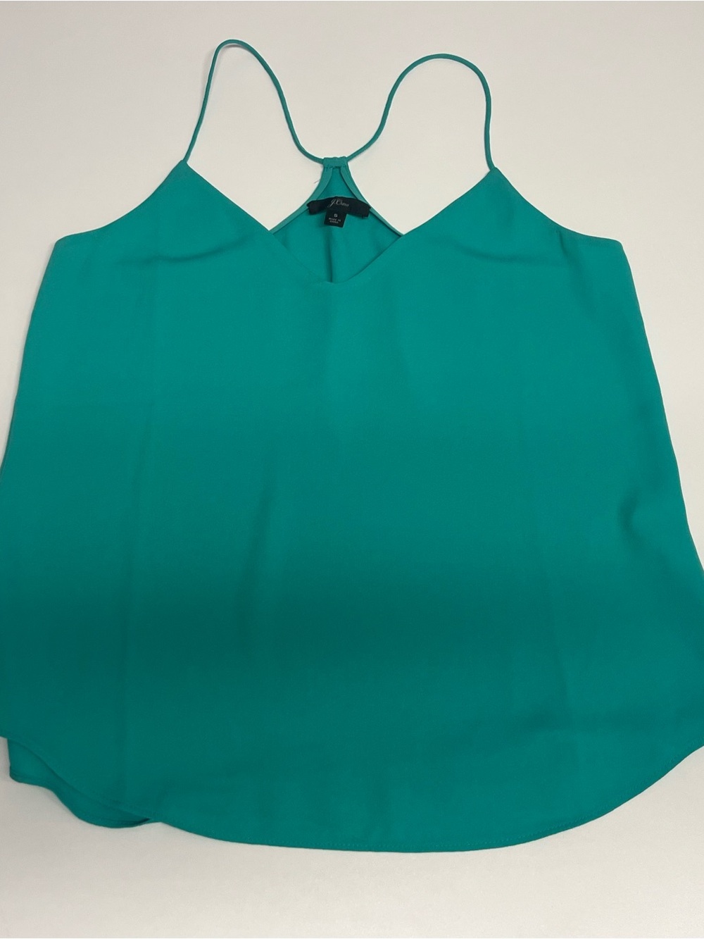 J. Crew Teal Spaghetti-Strap V-Neck Tank